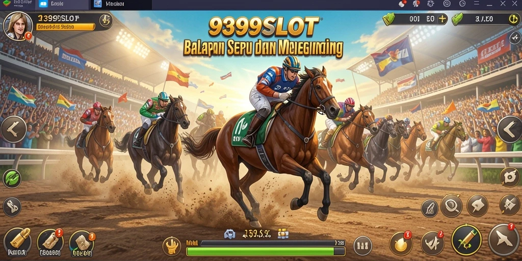 Screenshot gameplay 9399SLOT menampilkan aksi balapan yang seru.