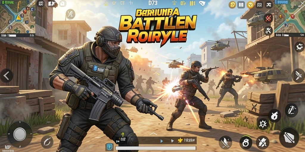 Screenshot D73 menampilkan aksi mendebarkan di peta Battle Royale.