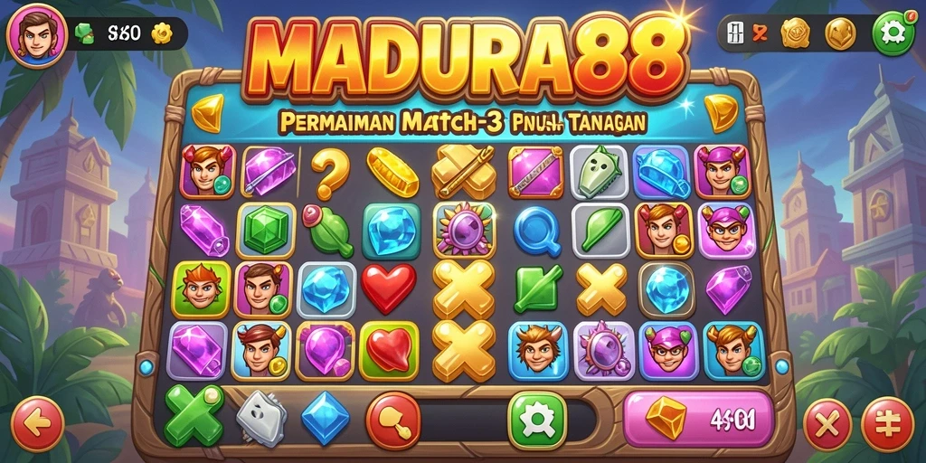 Tampilan gameplay seru dari MADURA88 yang penuh warna.