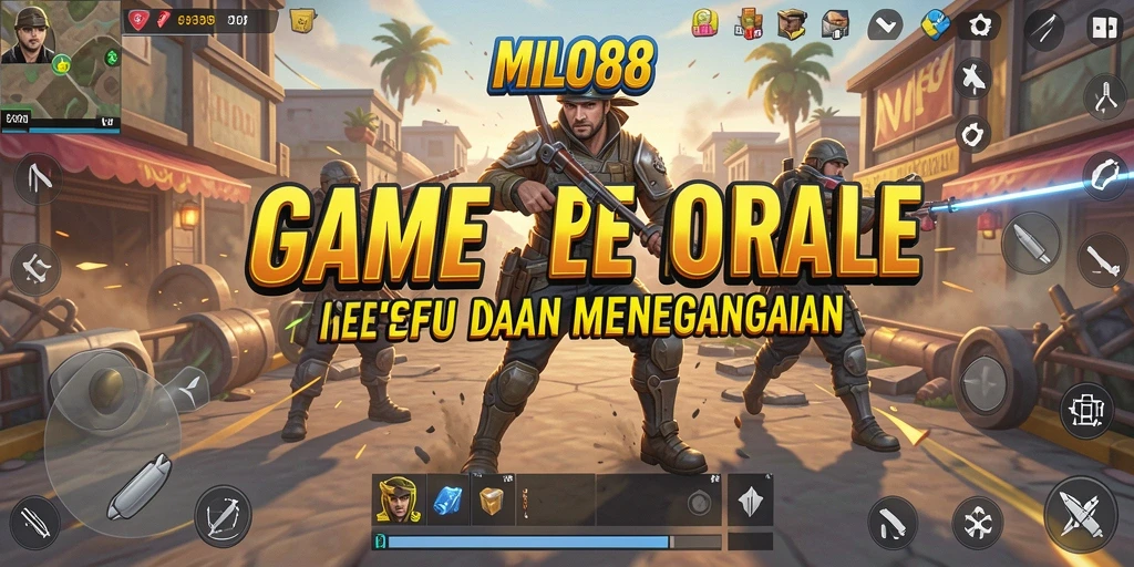 Screenshot gameplay MILO88 menampilkan pertempuran intens di arena Battle Royale.
