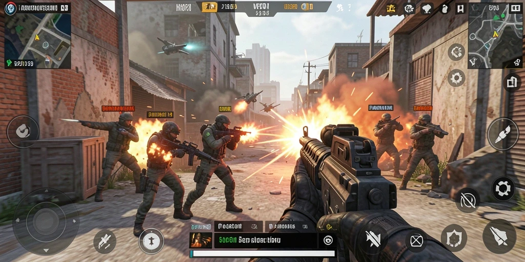 Screenshot gameplay MPOID menampilkan aksi pertempuran yang mendebarkan.