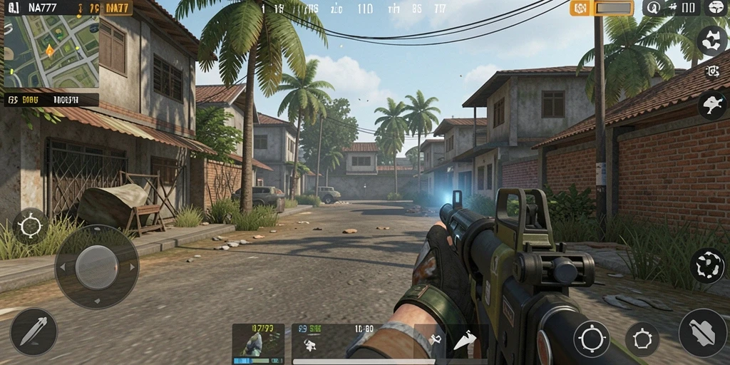 Tampilan gameplay seru dari NA777 dalam aksi TPS.