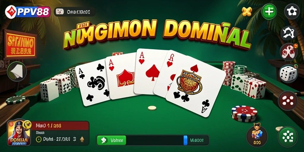 Tampilan gameplay PPV88 yang seru saat bermain domino.