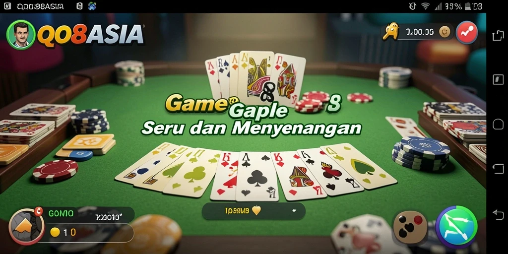Tampilan menarik dari gameplay Gaple di QQ88ASIA.